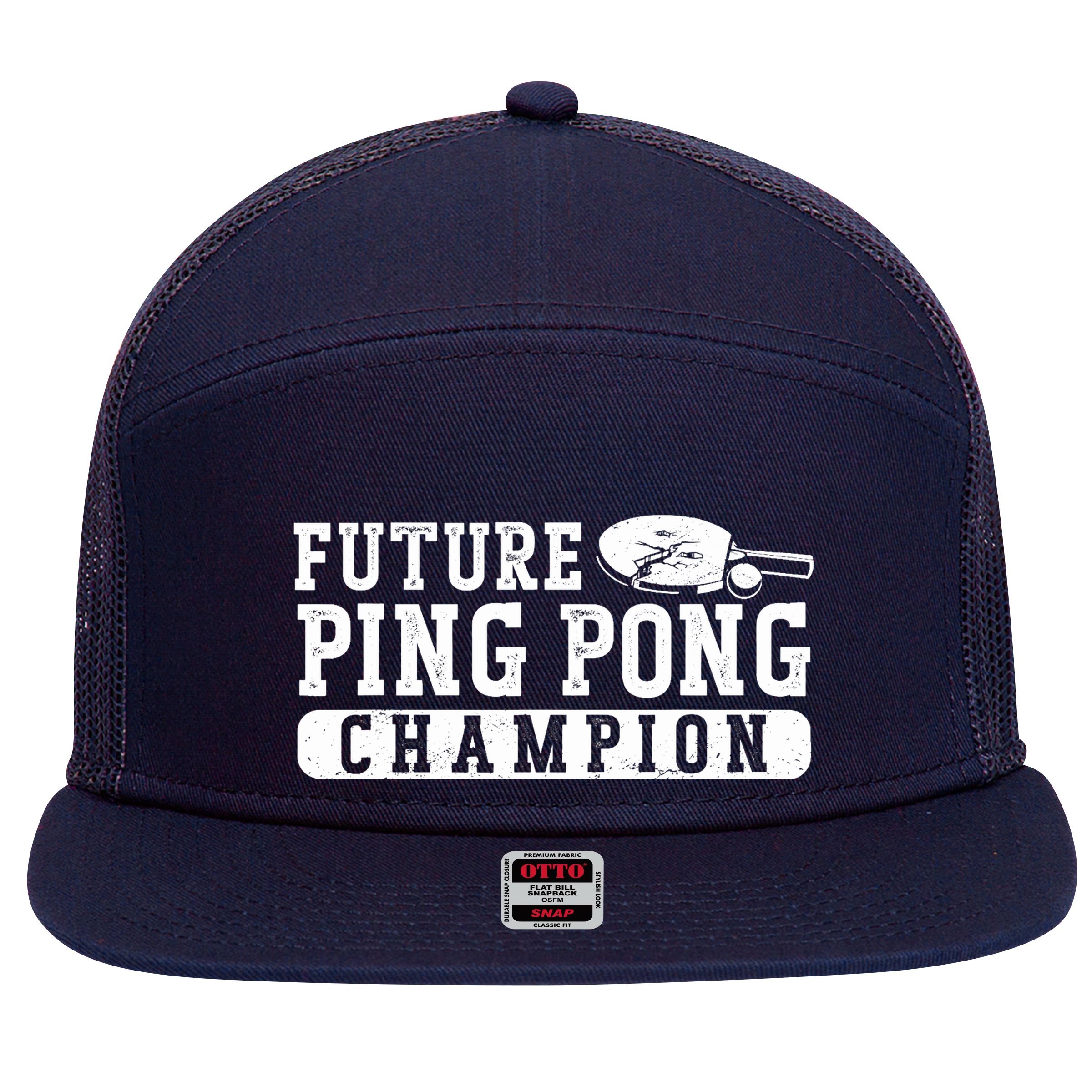 Ping Pong Table Tennis Future Ping Pong Champion 7 Panel Mesh Trucker Snapback Hat