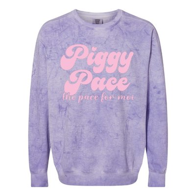 Piggy Pace The Pace For Moi Miss Piggy Inspired Race Colorblast Crewneck Sweatshirt