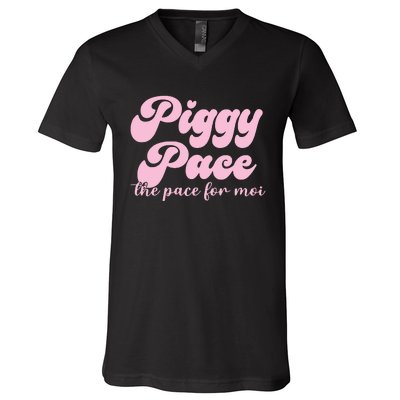 Piggy Pace The Pace For Moi Miss Piggy Inspired Race V-Neck T-Shirt