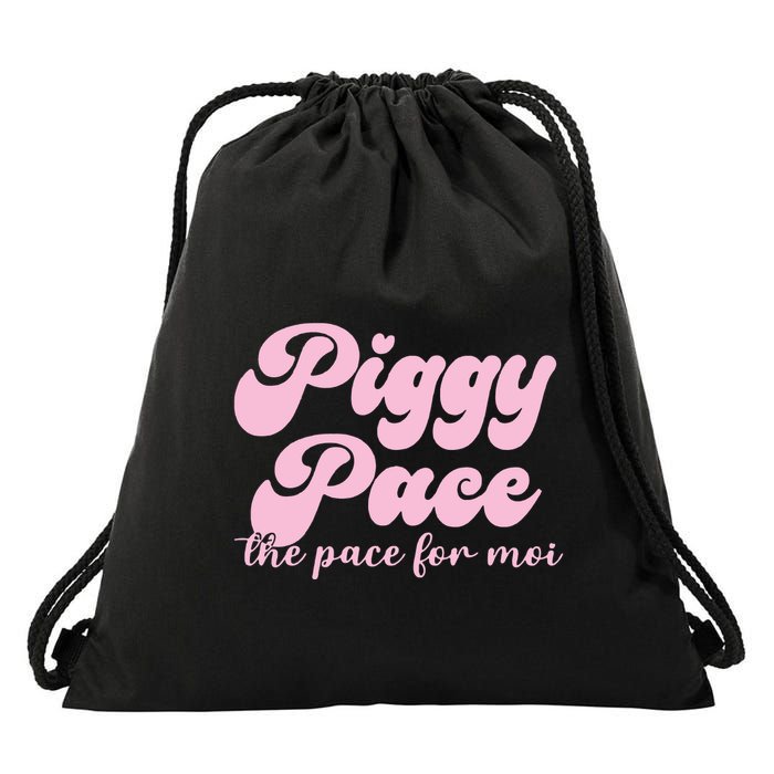 Piggy Pace The Pace For Moi Miss Piggy Inspired Race Drawstring Bag