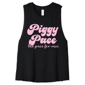 Piggy Pace The Pace For Moi Miss Piggy Inspired Race Women's Racerback Cropped Tank