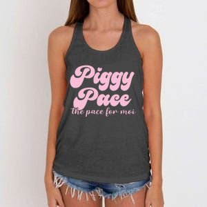 Piggy Pace The Pace For Moi Miss Piggy Inspired Race Women's Knotted Racerback Tank