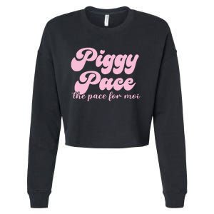 Piggy Pace The Pace For Moi Miss Piggy Inspired Race Cropped Pullover Crew