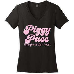 Piggy Pace The Pace For Moi Miss Piggy Inspired Race Women's V-Neck T-Shirt