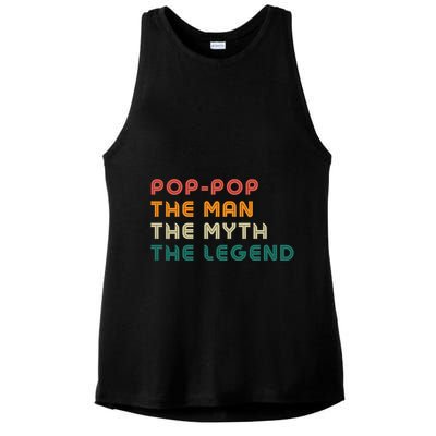 Pop Pop The Man The Myth The Legend Ladies PosiCharge Tri-Blend Wicking Tank