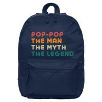 Pop Pop The Man The Myth The Legend 16 in Basic Backpack