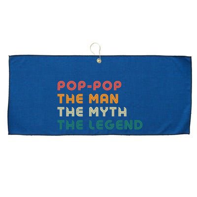 Pop Pop The Man The Myth The Legend Large Microfiber Waffle Golf Towel