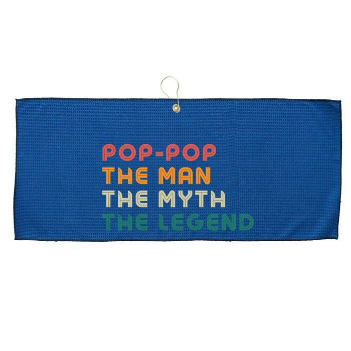 Pop Pop The Man The Myth The Legend Large Microfiber Waffle Golf Towel