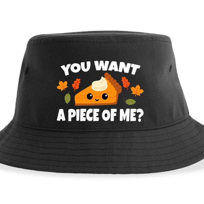 Pumpkin Pie Thanksgiving You Want A Piece Of Me Sustainable Bucket Hat