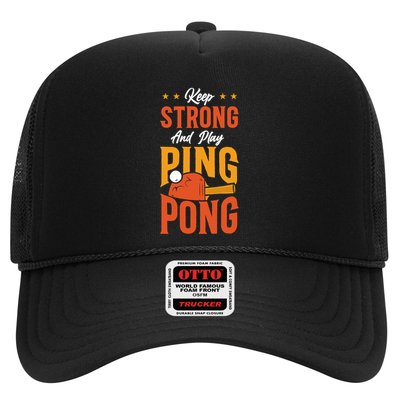 Ping Pong Table Tennis Retro Vintage Paddle Keep Strong And Premium Trucker Hat