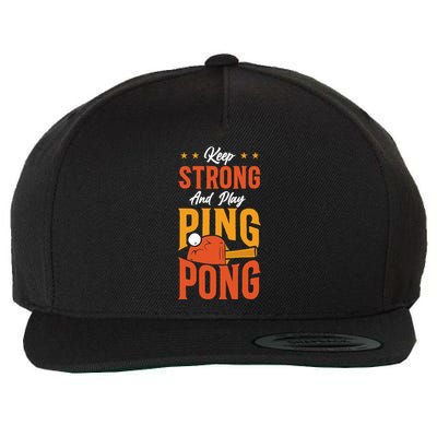 Ping Pong Table Tennis Retro Vintage Paddle Keep Strong And Premium Wool Snapback Cap