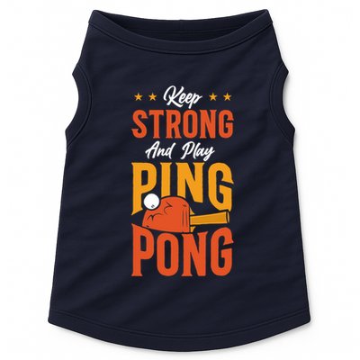 Ping Pong Table Tennis Retro Vintage Paddle Keep Strong And Premium Doggie Tank