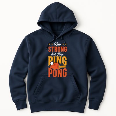 Ping Pong Table Tennis Retro Vintage Paddle Keep Strong And Premium Hoodie