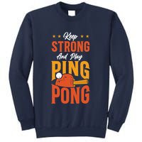 Ping Pong Table Tennis Retro Vintage Paddle Keep Strong And Premium Sweatshirt