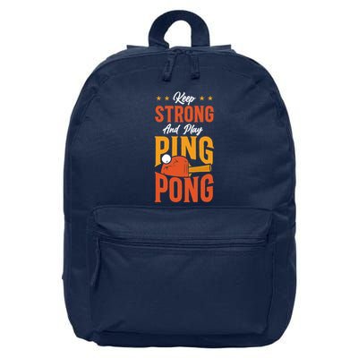 Ping Pong Table Tennis Retro Vintage Paddle Keep Strong And Premium 16 in Basic Backpack