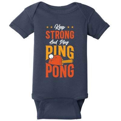 Ping Pong Table Tennis Retro Vintage Paddle Keep Strong And Premium Baby Bodysuit