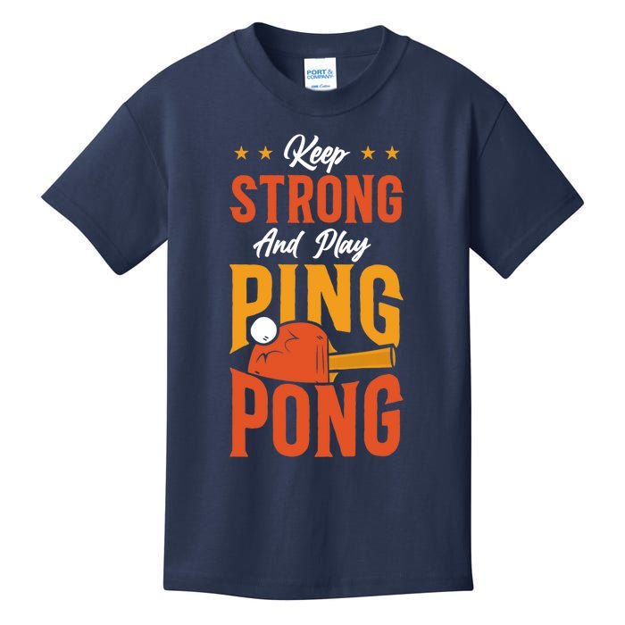 Ping Pong Table Tennis Retro Vintage Paddle Keep Strong And Premium Kids T-Shirt