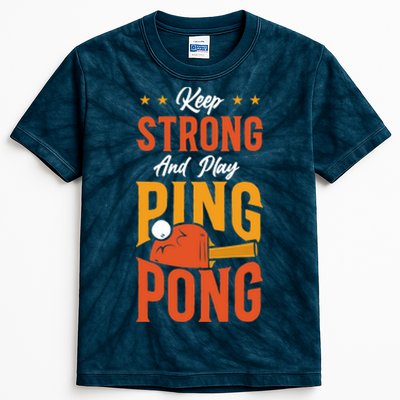 Ping Pong Table Tennis Retro Vintage Paddle Keep Strong And Premium Kids Tie-Dye T-Shirt