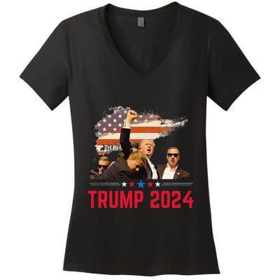 Presidential Portraits Trump More Jobs Obama No Jobs Bush Women's V-Neck T-Shirt