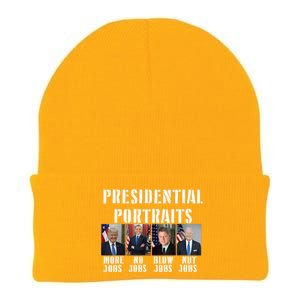 Presidential Portraits Trump More Jobs Obama No Jobs Bush Knit Cap Winter Beanie