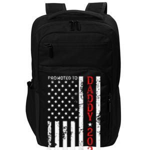 Patriotic Promoted To Daddy Est 2024 First Time Dad Impact Tech Backpack