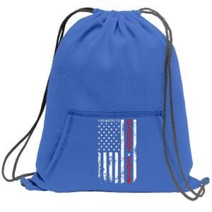 Patriotic Promoted To Daddy Est 2024 First Time Dad Sweatshirt Cinch Pack Bag