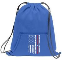 Patriotic Promoted To Daddy Est 2024 First Time Dad Sweatshirt Cinch Pack Bag