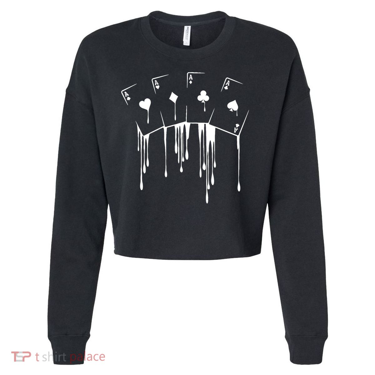 Poker Player Texas HoldEm Night Tournament Poker Cropped Pullover Crew