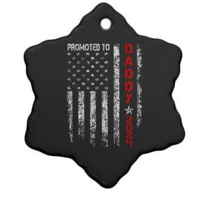 Patriotics Promoted To Daddy Est 2024 First Time Dad Ceramic Star Ornament