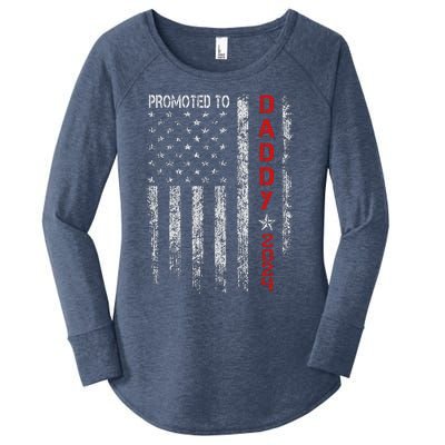 Patriotics Promoted To Daddy Est 2024 First Time Dad Women's Perfect Tri Tunic Long Sleeve Shirt