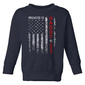 Patriotics Promoted To Daddy Est 2024 First Time Dad Toddler Sweatshirt