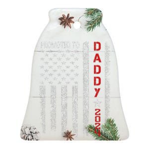 Patriotics Promoted To Daddy Est 2024 First Time Dad Ceramic Bell Ornament