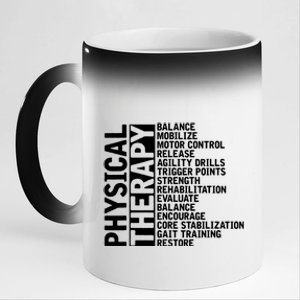 PT Physical Therapist Exercise Physical Therapy 11oz Black Color Changing Mug