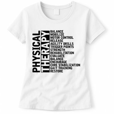 PT Physical Therapist Exercise Physical Therapy Womens T-Shirt