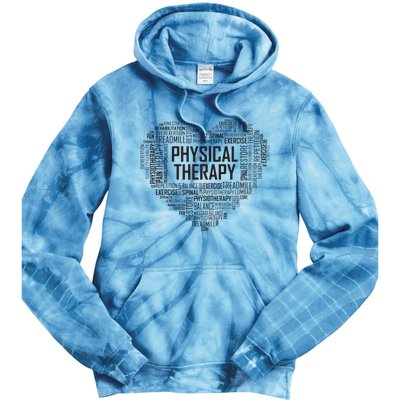 PT Physical Therapy Gift Heart Therapist Month Tie Dye Hoodie