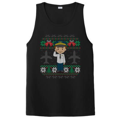 Plane Pilot Ugly Christmas Sweater Airplane Operator Aviator Gift PosiCharge Competitor Tank