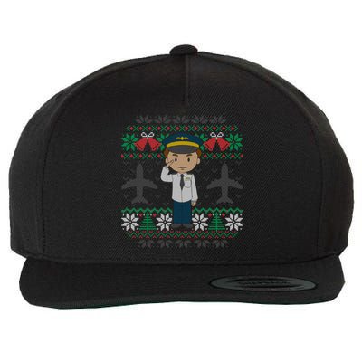 Plane Pilot Ugly Christmas Sweater Airplane Operator Aviator Gift Wool Snapback Cap