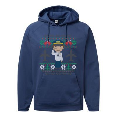 Plane Pilot Ugly Christmas Sweater Airplane Operator Aviator Gift Performance Fleece Hoodie