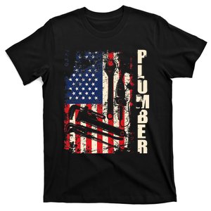 Patriotic Plumber US Flag Plumbing Handyman Pipe Fitter T-Shirt