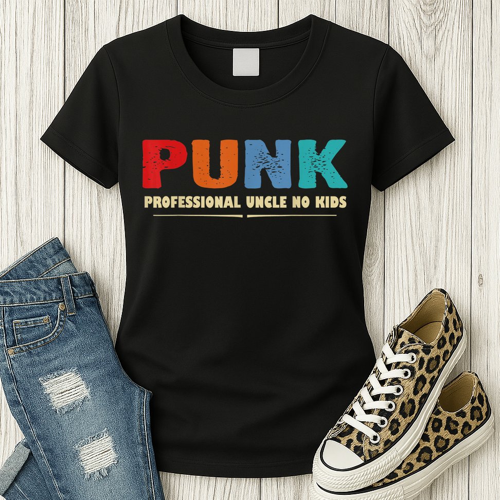 PUNK Professional Uncle No Kid Funny Uncle Womens T-Shirt
