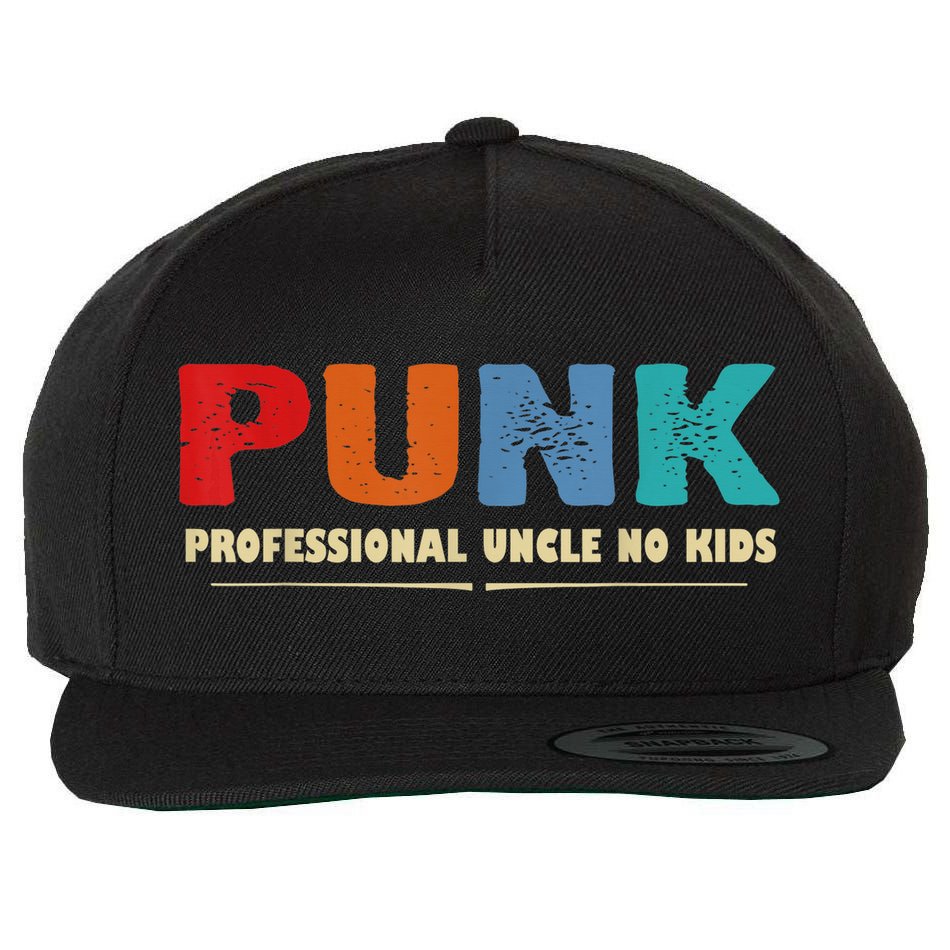 PUNK Professional Uncle No Kid Funny Uncle Wool Snapback Cap