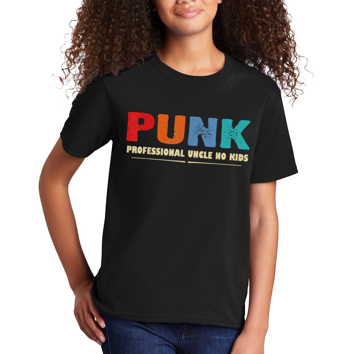 PUNK Professional Uncle No Kid Funny Uncle Kids T-Shirt
