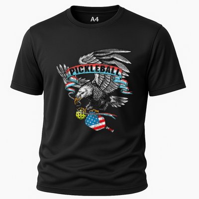 Pickleball Player Usa American Flag Eagle Vintage Graphic Performance Shirt