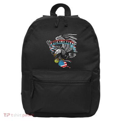 Pickleball Player Usa American Flag Eagle Vintage Graphic 16 in Basic Backpack