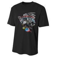 Pickleball Player Usa American Flag Eagle Vintage Graphic Performance Sprint T-Shirt