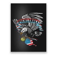Pickleball Player Usa American Flag Eagle Vintage Graphic Poster