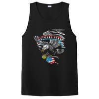 Pickleball Player Usa American Flag Eagle Vintage Graphic PosiCharge Competitor Tank