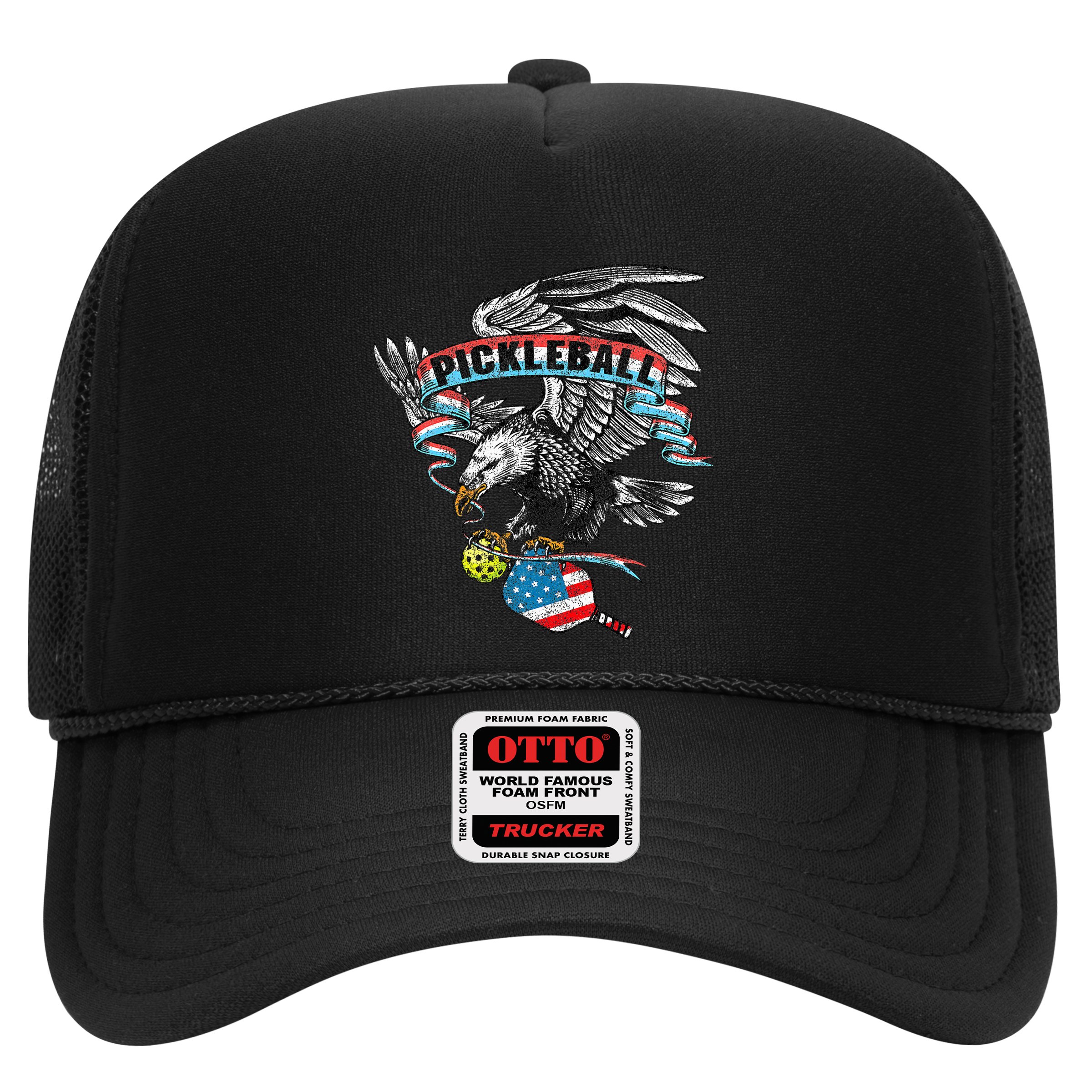 Pickleball Player Usa American Flag Eagle Vintage Graphic Hat