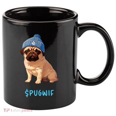 Pugwif 11oz C Handle Ceramic Mug