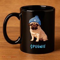 Pugwif 11oz C Handle Ceramic Mug